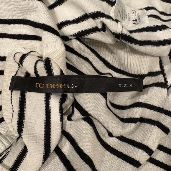 Striped Black and White Women's Sweater - Picture 6 of 6